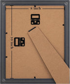 eletecpro 8x10 Vintage Picture Frame, Glass Cover, Horizontal or Vertical - Image 4