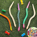 BBTO 120 Pieces Wooden Snake Unfinished Wooden Wiggly Snake Jointed Flexible - Image 4