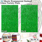 36 Sheets Transparent Stained Glass Sheets, 4 x 6 Inch Mosaic Glass Tiles Bulk - Image 2