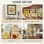 LUXEEASE 100P Vintage Warm Tone Dried Pressed Flowers | Cream caramel yellow - Image 4