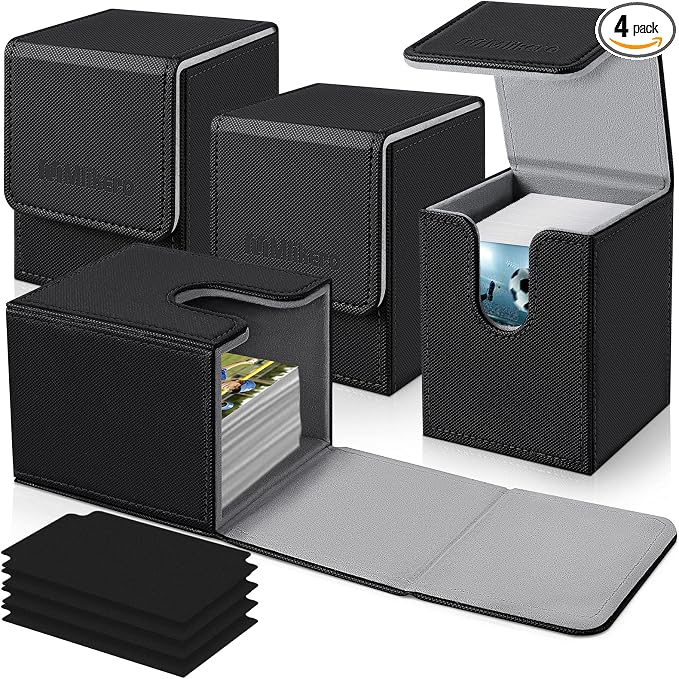 Mlikero 4 Pack Card Deck Box, Commander Deck Box Holds 400+ Single Sleeved Cards by Mlikero