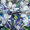 DKTIE Magnolia Pattern Stained Glass Window Film Floral Decorative Window by Dktie