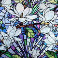 DKTIE Magnolia Pattern Stained Glass Window Film Floral Decorative Window by Dktie