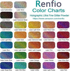 Renfio Holographic Ultra Fine Glitter Powder Metallic Resin Glitter 2.11 Oz PET - Image 3