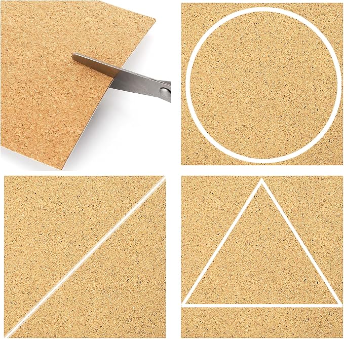 Self-Adhesive Cork Square, Allazone 120 Pack 10 x 10CM Cork Backing Sheets - Image 7