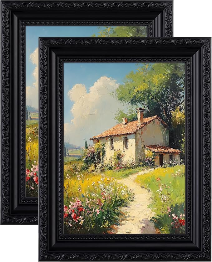 eletecpro 5x7 Vintage Picture Frame, Glass Cover, Horizontal or Vertical by eletecpro