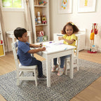 Melissa & Doug Wooden Kids Table & Chairs Set, Montessori, Homeschool Classroom - Image 6