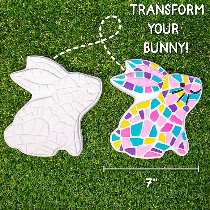 Creative Roots Paint Your Own Bunny Garden Stone, Craft Kits, Stepping Stones - Image 4