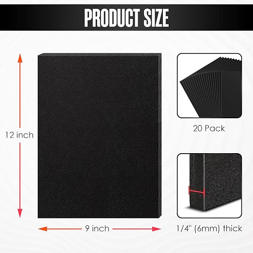 Foam Sheets for CraFts, EVA Foam, 6mm Thick, 20 Pack, 9 x 12 Inch | Houseables - Image 3