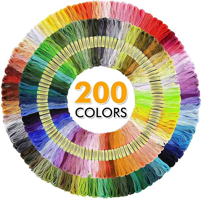 INSCRAFT 304 Pack Embroidery Kit, 200 Colors Threads, Instructions, Bag and - Image 2