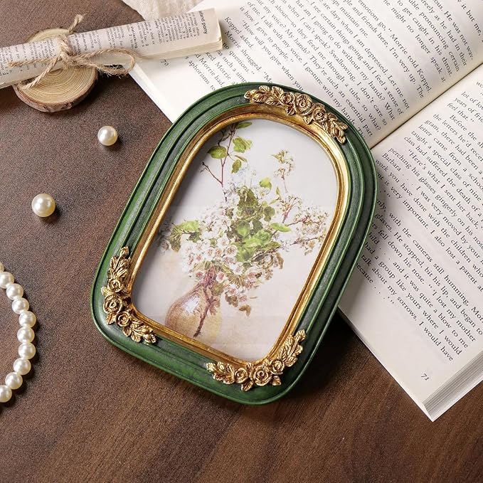Cuspin Vintage 4x6 Picture Frame, Ornate Floral Resin Photo Frame - Image 8