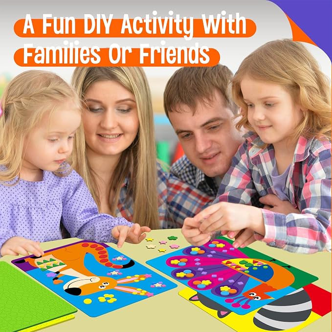 SpriteGru Foam Sticker Art Activity, 20 Wild Animal Art Boards - Image 7