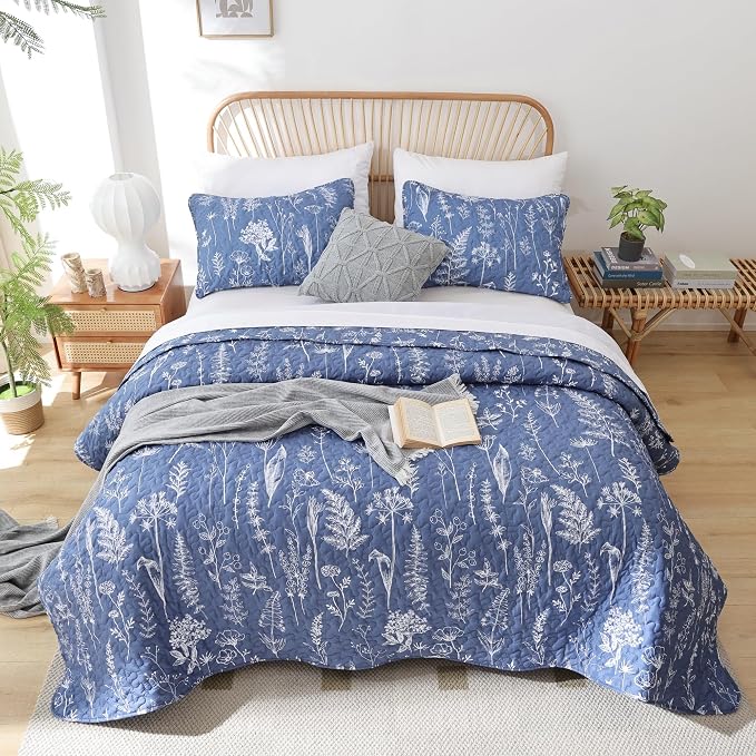JANZAA Quilt King Size Infinity Blue Quilt Bed Spread Boho Quilt - Image 7