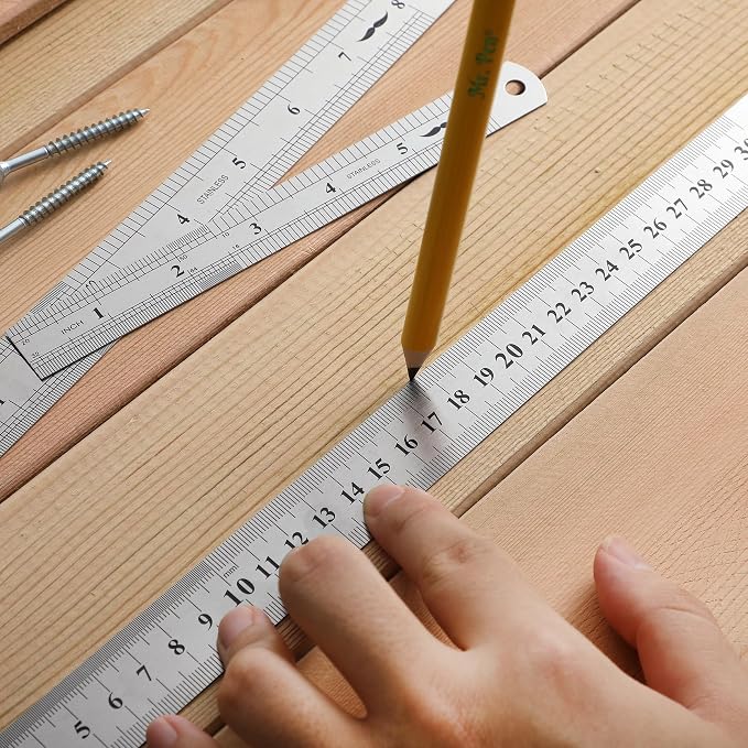 Mr. Pen- Metal Straight Edge Ruler, Imperial & Metric Measurements - Image 5
