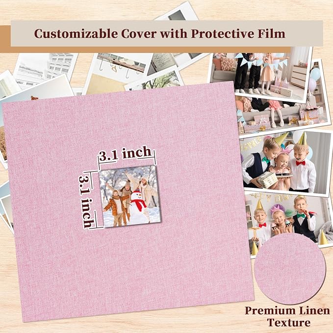 12x12 Inch Large 3 Ring DIY Scrapbook Photo Album, Linen Cover Scrapbook - Image 4