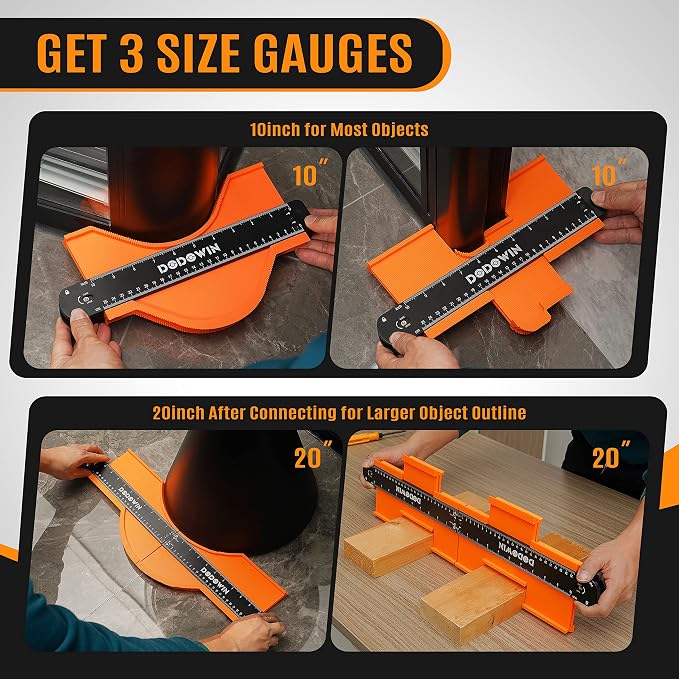 DODOWIN 20 Inch Connectable Contour Gauge, Gifts - Image 3