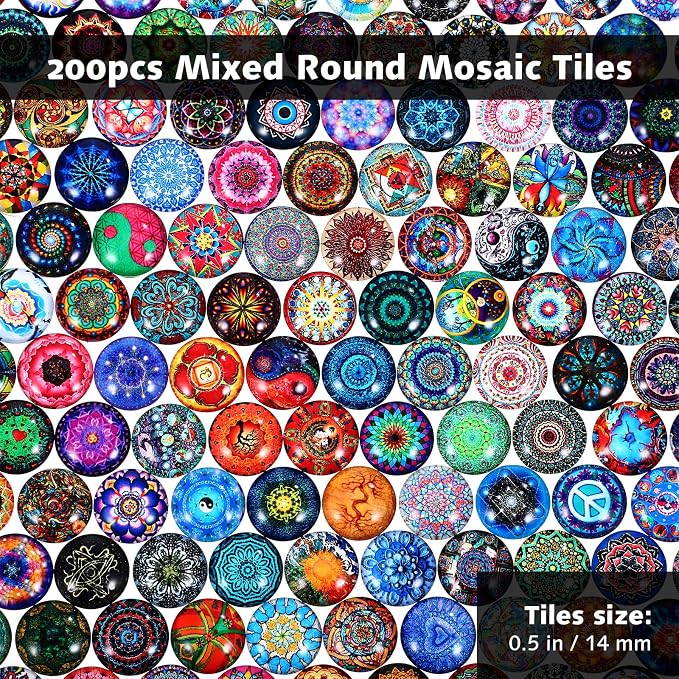 SUPVOX 200pcs Mixed Mosaic Tiles Glass Mosaic Tile Assortment - Image 5