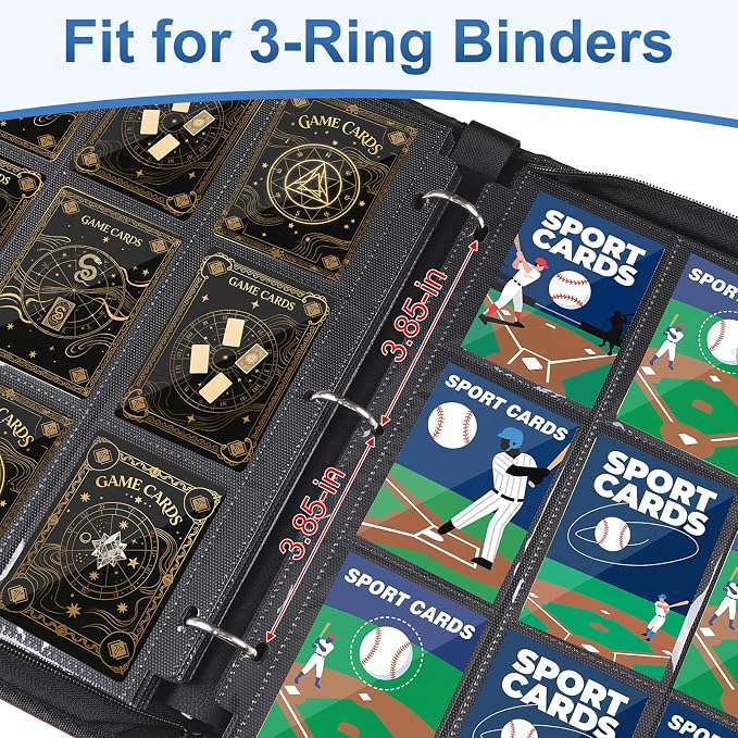 100 Pack 9 Pocket Page Protector, Trading Card Sleeves Pages Baseball - Image 4