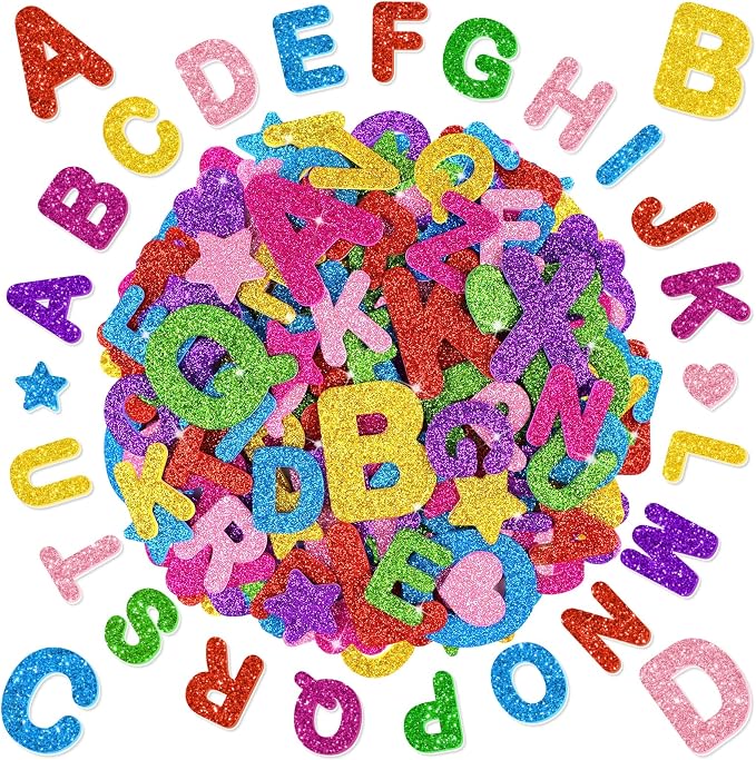 448PCS Glitter Foam Letter Stickers, Colorful Alphabet Stickers, Self-Adhesive by Unknown