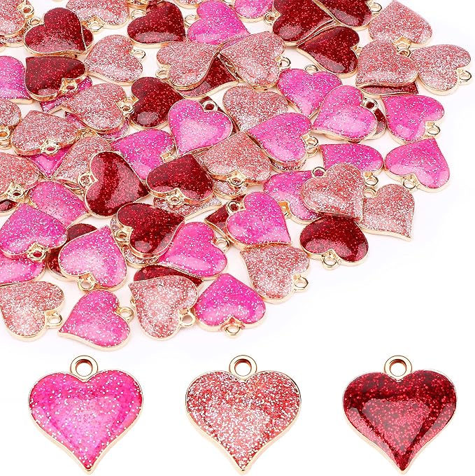 SANNIX 90Pcs Valentine's Day Heart Charms - Image 8