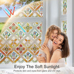 Coavas Stained Glass Window Film Decorative Privacy Cling - Image 5