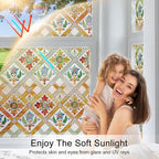 Coavas Stained Glass Window Film Decorative Privacy Cling - Image 6