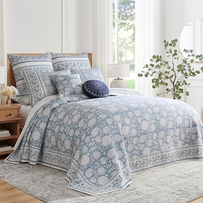 Levtex Home – Adare Blue Bedspread Set – Queen Bedspread and 2 Standard Shams – by LevtexHome