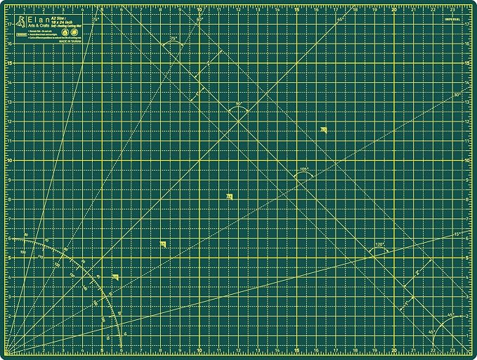 Elan Cutting Mat A2 Green, Self Healing Cutting Mat 18x24 Inch, 5-Ply Craft - Image 2