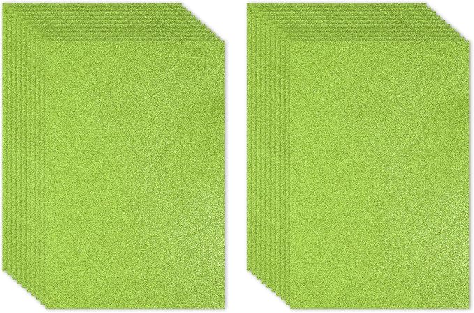 PATIKIL Light Green Shiny EVA Glitter Foam Sheet 11 x 8 Inch 2mm Thick by PATIKIL