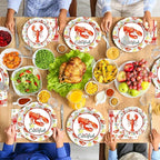 Qyeahkj 100 Pcs Crawfish Boil Party Plates and Napkins Set Crawfish Party - Image 7