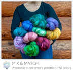 Wool Roving Hand Dyed. Super Soft BFL Combed Top Pre-Drafted - Image 5