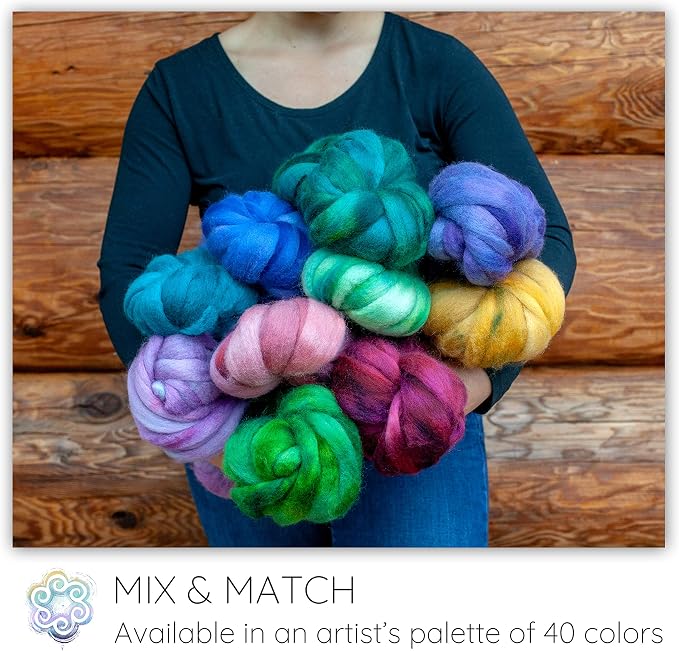 Wool Roving Hand Dyed. Super Soft BFL Combed Top Pre-Drafted - Image 5