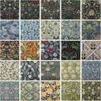 25 Pcs William Morris Cotton Fabric Squares, 10 x 10 Inch, Floral | Precut - Image 7