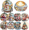 8 Pack Christmas Diamond Art Coasters, Diamond Painting Coasters Kits | by Zythron