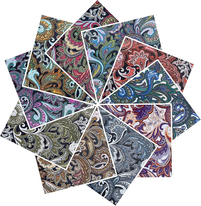 HANPATQUI 50PCS 12 x 12 inch 100% Cotton Fat Quarters Fabric by HANPATQUI