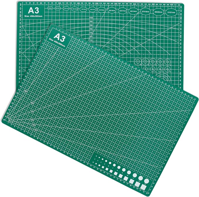 2 Packs Cutting Mats, 12inch x 18inch Rotary Cutting Mat Double Sided 5-Ply by BDS-HOME