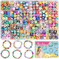 Gionlion 500 Pcs Polymer Clay Beads Bracelet Making Kit，24 Style Animal Fruit by Gionlion