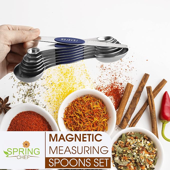 Spring Chef Stainless Steel Magnetic Measuring Spoons Set of 8 - Image 2