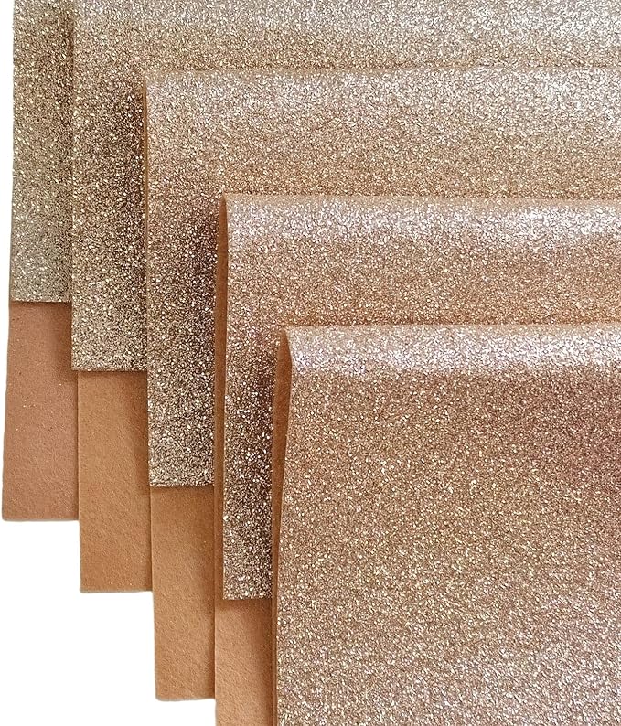 Jtnohx Glitter Felt Fabric, 8 x12 inches Felt Square Glitter - Image 2