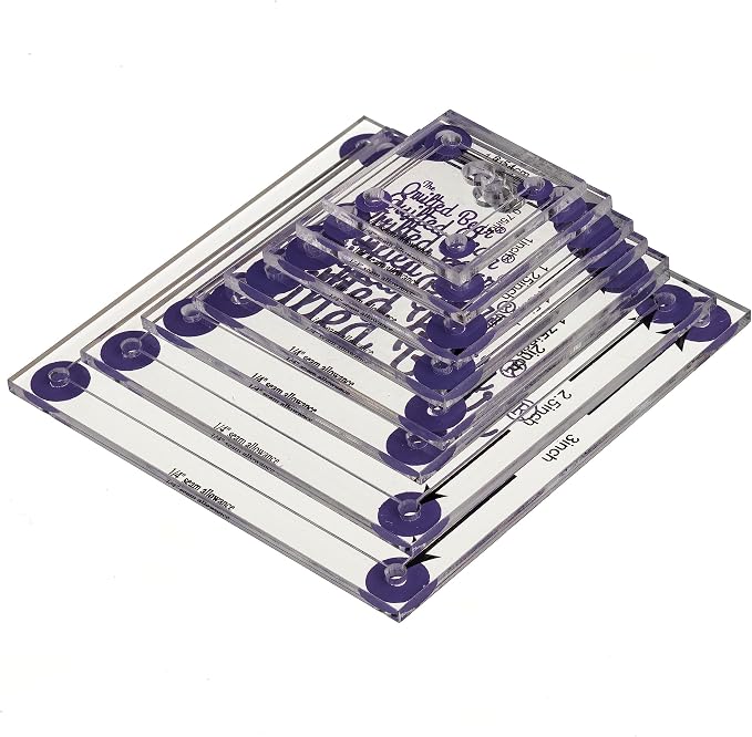 The Quilted Bear Square Quilting Templates – 8 Clear Non-Slip Acrylic Quilt by TheQuiltedBearsProducts