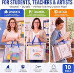 10 Pcs Art Portfolio Bags, 19 x 25 Inch Clear Poster Storage Bags - Image 4