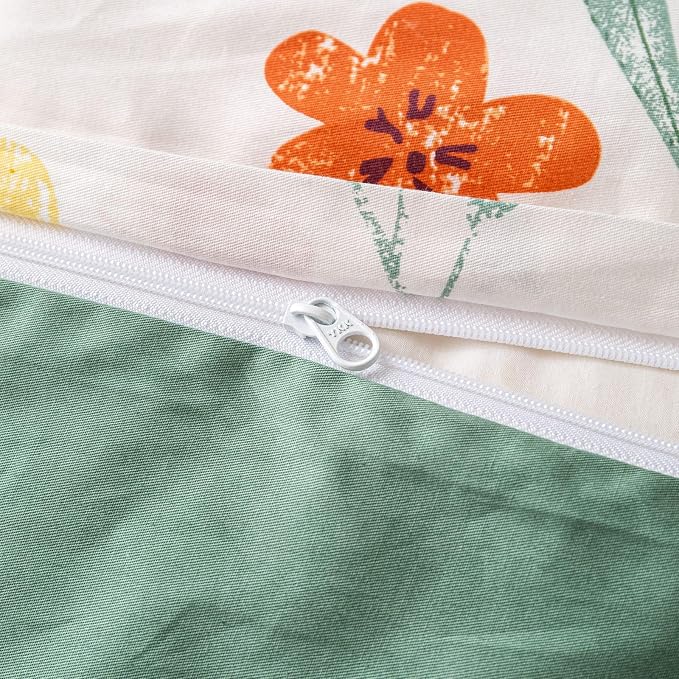 OAITE Duvet Cover Set Queen Size Floral Pattern Ultra Soft 100% Cotton Duvet - Image 7