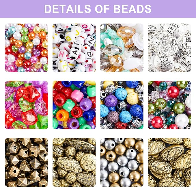 Jewelry Making Kit, Supplies Includes Beads, Instructions, Wire - Image 3