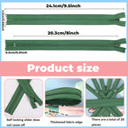 YAKA 20pcs Green Nylon Invisible Zippers Tailor Sewing Tools Garment - Image 2