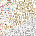 SANNIX 350Pcs Charm for Jewelry Making, Mixed Bulk Antique Gold Tibetan Silver by SANNIX