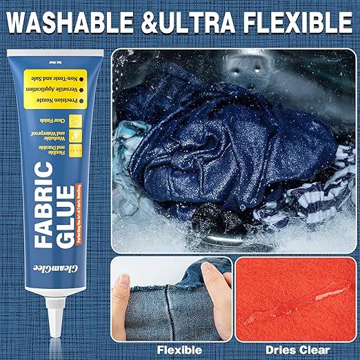 Fabric Glue, Permanent Extra Strong Clear Washable Fabric Adhesive - Image 5