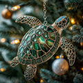 Emerald Sea Turtle Acrylic Suncatcher by Unknown