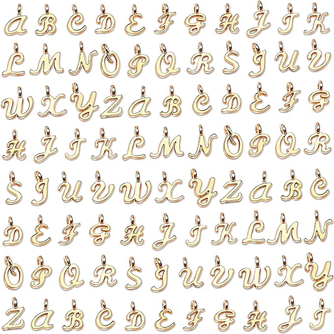 SANNIX 156Pcs/6 Sets Gold Letter Charms by SANNIX