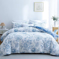 BOLINLIVING Floral Duvet Cover Queen Size 3 Pieces, Flower Duvet Cover by BOLINLIVING