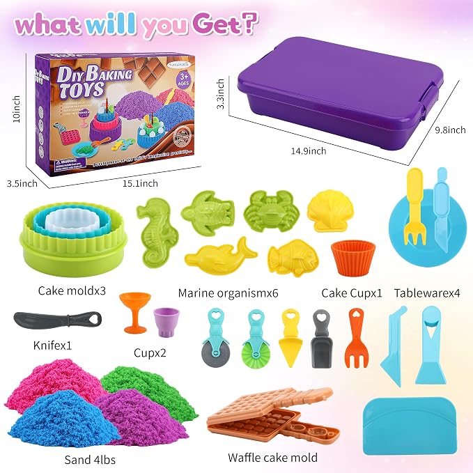 YIDESTARS Sensory Play Kit: Sand Art & Ice Cream Toy - Image 3